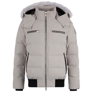 Veste imperméable en polyester/coton tissé pour homme, col montant décontracté, fermeture éclair, matelassée, logo sur le devant - Product Image 6