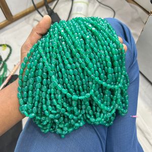 Cuentas de piedras preciosas microfacetadas de ónix verde de calidad AAA, cuentas de máquina de ónix verde para venta de joyería - Product Image 2