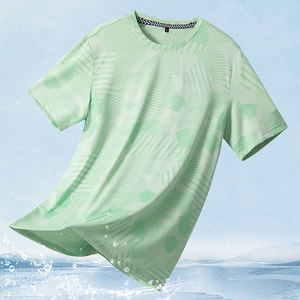 Camiseta de poliéster ajustada de secado rápido para hombre con gráfico personalizado del fabricante, camiseta para correr, camisetas deportivas para gimnasio para hombre - Product Image 3