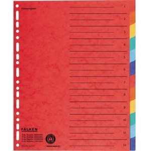 Falken Extra-Wide DIN <b>A4</b> Multicolored Blank Manila Card Stock with 12 Index Tabs File <b>Folder</b> Accessories - Product Image 1