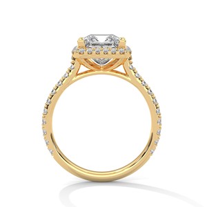 2.0ct Princess Cut Moissanite Halo <b>Solitaire</b> <b>Ring</b> 925 Sterling <b>Silver</b> Engagement Band - Product Image 5