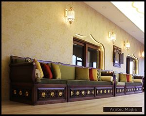 การออกแบบตกแต่งภายในแบบอาหรับมาจลิส ดีไซน์คลาสสิกสมัยใหม่ ชุดห้องนั่งเล่นหรูหรา ที่นั่งเข้ามุมสุดหรู ดีไซน์ประหยัดพื้นที่ - Product Image 2