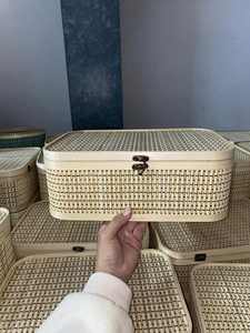 Caja de regalo trenzada de bambú hecha a mano de alta calidad con tapa Hermosas cestas de bambú tejidas para bodas y ocasiones especiales - Product Image 2