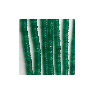 ลูกปัดทรงชั้น Heishi ประดับหินโอนิกซ์สีเขียวธรรมชาติขนาด8-10มม. สีชมพู14นิ้วสำหรับทำเครื่องประดับ - Product Image 1