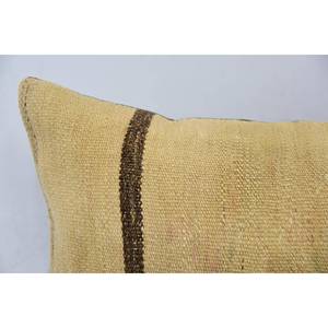 Beige Wool Kantha Patchwork <b>Pillow</b> 16x24 Inch Luxury Rustic Fluffy Floral <b>Throw</b> <b>Pillow</b> for Bedding Floor Woven Square Vintage - Product Image 2