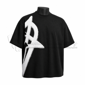 Camiseta Personalizada con Estampado Abstracto, Estilo Vintage, Algodón Lavado, Ropa Urbana, Hip Hop, Fabricante OEM ODM - Product Image 3