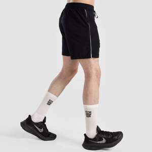 GA Nano Street Style <b>Knee</b>-<b>Length</b> Polyester Shorts Comfortable 100% Woven Polyester Black with Logos Decoration - Product Image 3