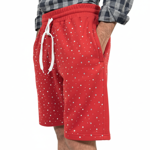 Pantalones Cortos Bermuda Casuales para Hombre de Primera Calidad, Más Vendidos, Logotipo Personalizado OEM, Nuevo Modelo, Pantalones Cortos de Felpa con Pedrería para Hombre - Product Image 3