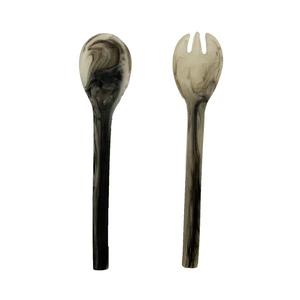 Servidores de ensalada de resina modernos de alta calidad, juegos de utensilios de cocina, servidores de ensalada hechos a mano, acero pulido con espejo, desechables, India - Product Image 1