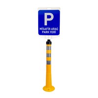 Delineateur jaune double face pour parking invités, guidage de parking pour élévateur de voiture à commande par vérin hydraulique, en matériau TPU