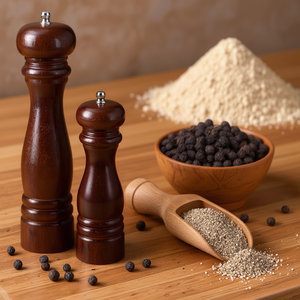 Molinillo de Sal y Pimienta Ilsa Chef Plus de Acero al Carbono con Base de Madera Marrón - Product Image 3