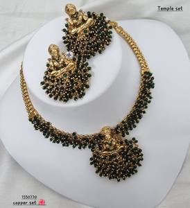 LATEST ANTIQUE TRADITIONAL and FASHIONABLE SOUTH INDIAN TEMPLE <b>JEWELLERY</b> <b>SET</b> and COPPER SOUTH NECKLACE <b>SET</b> for WOMEN NAD GIRLS - Product Image 1