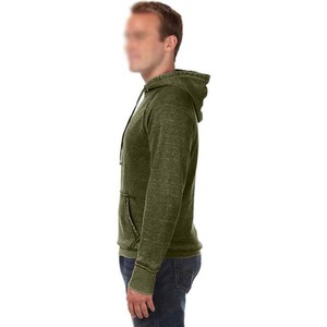 Venta al por mayor en blanco pulóver sudaderas con capucha Unisex de alta calidad de los hombres de gran tamaño de lana de lavado ácido de algodón sudaderas con capucha de color verde - Product Image 4