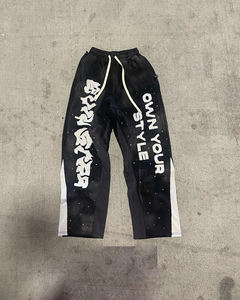 Haute Qualité Poids Lourd Français Terry Jambe Large Joggers Logo Personnalisé En Gros Surdimensionné Flare Pantalon De Survêtement Casual Style Strass - Product Image 2