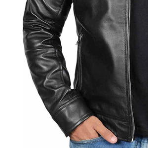 2024 invierno nueva chaqueta de cuero Vintage informal para hombres de lona encerada de alta calidad con cuello levantado logotipo frontal diseño de atuendo - Product Image 6