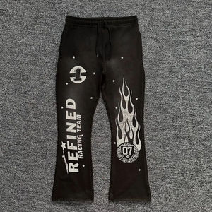 Nuevo Conjunto de Hombre 2026, Estilo Urbano Vintage, Sudadera Gruesa Vintage, Pantalones Acampanados Estilo Americano, Mangas Estampadas, Servicio OEM - Product Image 5