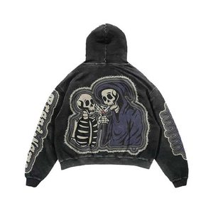 Sweat à capuche pull-over basique à manches longues surdimensionné pour hommes Sweats à capuche vintage brodés de haute qualité pour l'hiver - Product Image 6