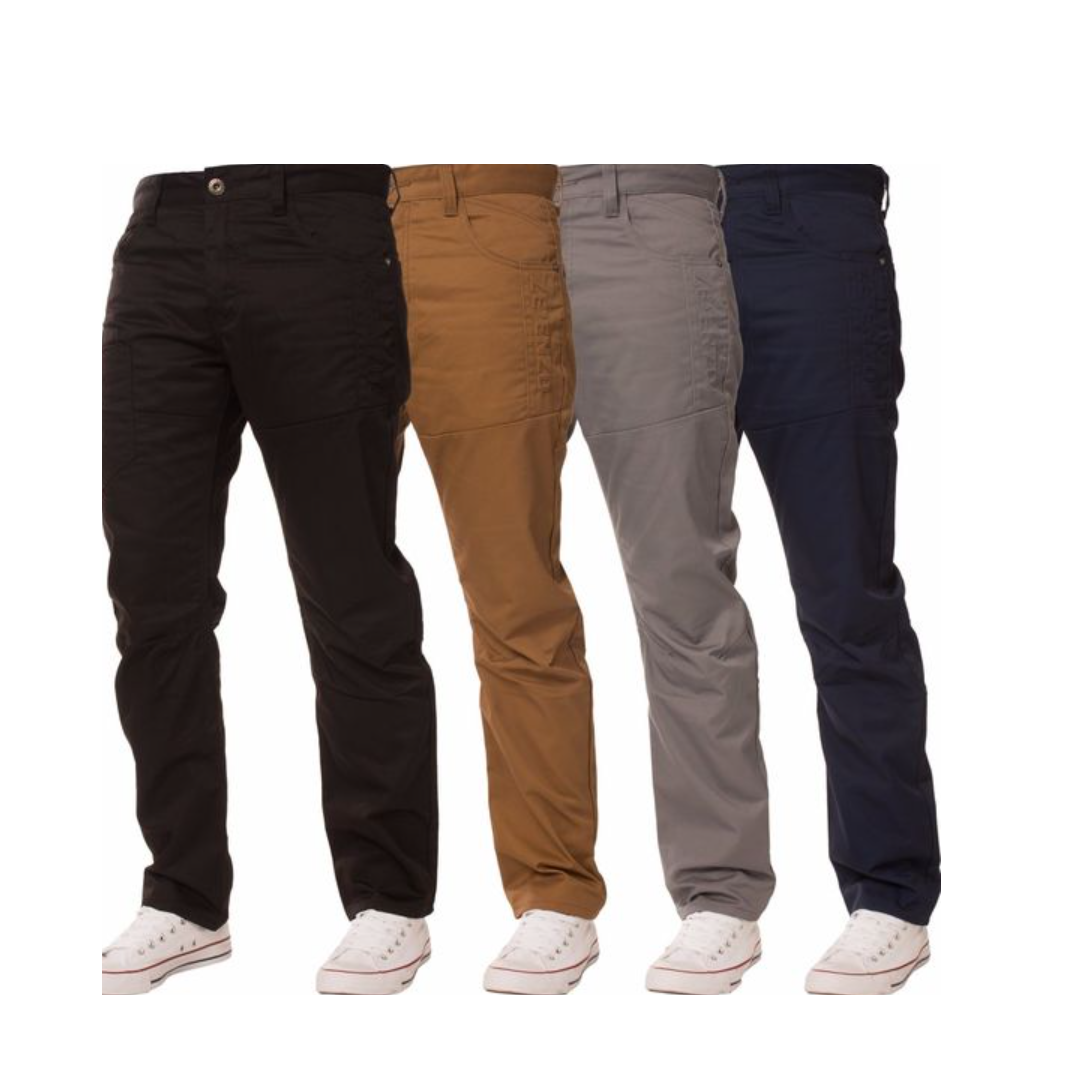 Men Khaki Trousers Versatile Durable Cotton Pants