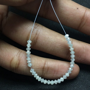 Perles de diamant blanc à facettes en vrac naturelles de super excellente qualité 2 mm à 4 mm perles de diamant à facettes blanches perles à facettes - Product Image 3