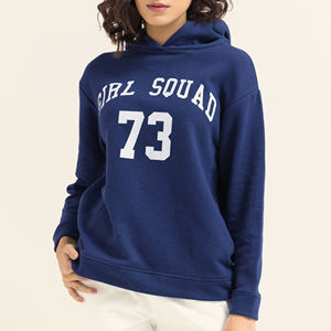 Sweat à capuche en polaire doublé de polyester/coton respirant de haute qualité pour femmes, vêtements décontractés d'hiver, impression de logo personnalisée sur le devant - Product Image 4