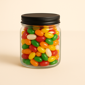 โถแก้วกลมใสขนาด200มล. พร้อมฝาอลูมิเนียมสำหรับร้านอาหารเครื่องดื่มสำหรับคุกกี้เยลลี่เบบี้เค้กขนมน้ำตาล" - Product Image 2