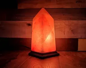 Lámparas de sal con forma de obelisco de sal del Himalaya con accesorio eléctrico, lámparas de sal del Himalaya Premium, lámparas de sal del Himalaya - Product Image 5