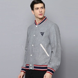 Chaqueta Varsity de Invierno para Hombre de Alta Calidad, Fabricada por OEM, con Cuello Alto, Exterior de Lana, Mezcla de Poliéster/Algodón, Resistente al Viento - Product Image 6