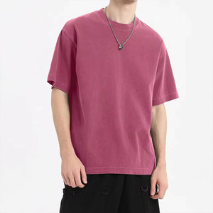 Camiseta Casual de Algodón 100% para Hombre, Lavado Ácido, Cómoda y Sostenible, Transpirable y de Secado Rápido, Ecológica, con Logotipo Personalizado - Product Image 1