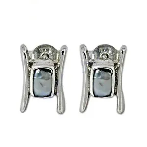 "925 <b>Silver</b> <b>Pearl</b> Stud <b>Earrings</b> for Women's Daily Wear" - Product Image 3
