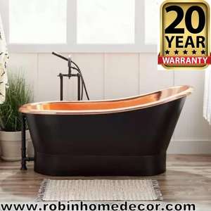 Un exportateur indien propose une baignoire autoportante en cuivre massif de style vintage de haute qualité, excellent bain à remous en cuivre antique - Product Image 3