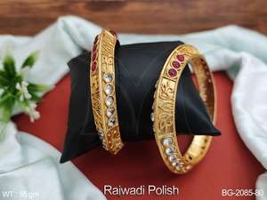 Ensembles de bijoux Rajwadi Polish Designer Pary wear kemp design Belles accessoires de vêtements traditionnels femmes Kemp Bangle Lot de 2 - Product Image 2