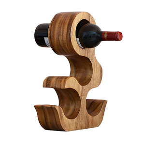 Estante de vino montado en la pared de madera rústica con soporte de vidrio organizador de copas para silla de comedor decoración de cocina y Bar - Product Image 4