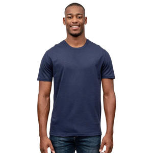 T-shirt pour homme 100% coton Streetwear surdimensionné côtelé col rond épais 300gsm Crop Tshirt" - Product Image 3