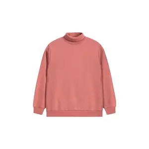 New High collar Men's cotton polyester sweatshirt t shirt Regular Tops Male stretch t-shirt turtleneck long sleeve hoodie Sale