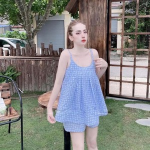 Ensemble haut de gamme pour femmes ensemble de shorts prix d'usine Odm lavable emballage personnalisé du fabricant du Vietnam ensemble 2 pièces trier été - Product Image 4