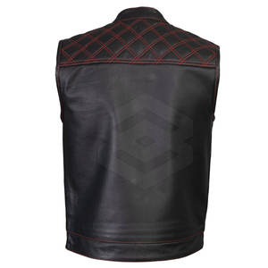 Chaleco de motorista de cuero 2025 Chaleco de moto de cuero de vaca TASA al por mayor Chaleco de cuero de motocicleta para hombres - Product Image 2