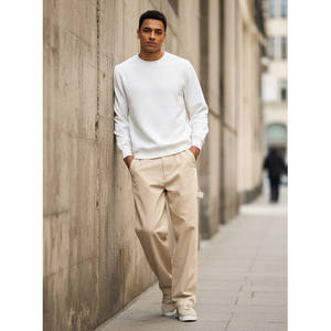 Heavyweight Embroidered <b>Quilted</b> for 100% Cotton Winter <b>Sweatshirt</b> for Streetwear Custom Logo Solid Pattern Casual Premium - Product Image 2