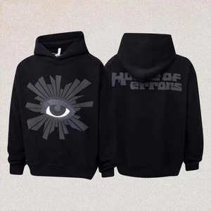 Gran tamaño de invierno negro Casa de errores Sudadera con capucha hombres mujeres Puff estampado sudaderas con capucha algodón polar pulóveres - Product Image 1
