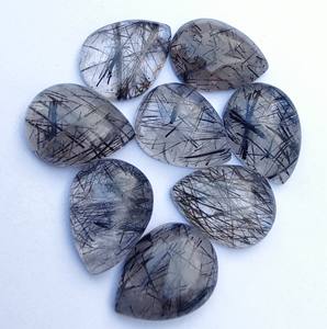 พลอยควอตซ์คริสตัลอัญมณีทรงลูกแพร์ทำจากทับทิมสีดำหลวมขนาด8-20มม. 8มม. ความสูง8มม. สำหรับบุคคลที่สามขายส่ง - Product Image 5