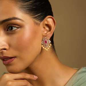 Pendientes de Moda con Forma de Flor de Circonio para Bodas, Modelo 173176 - Product Image 3