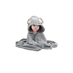 Hot Selling Flannel Fleece Animal Hooded Soft Children's Hooded Cloak Cartoon Baby Coral Fleece Kids Bat best quality