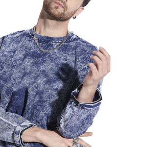 Logo personnalisé vintage hommes lavage à l'acide 100% coton ensemble de survêtement hommes col rond survêtement ensemble blanc solide soleil délavé survêtement ensemble - Product Image 5