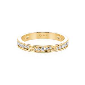 Jeulia วงแต่งงานคลื่นบายพาสทองเหลืองชุบทองสำหรับผู้หญิง - Product Image 1