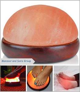 Lampe à bol demi-dôme en sel rose de l'Himalaya sculptée à la main de qualité supérieure pour les maisons inspirées du spa et l'ambiance de style romantique - Product Image 3