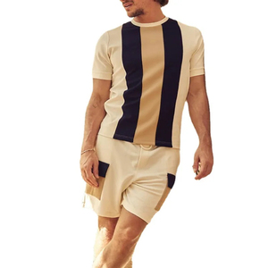 Ensemble de survêtement 2 pièces unisexe en coton respirant pour l'été, avec chemise et short, idéal pour la vente en gros et la personnalisation (marque privée) - Product Image 5