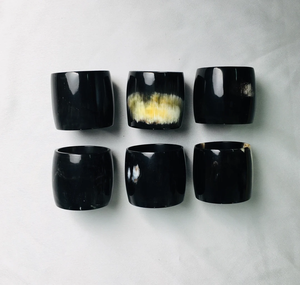 ผ้าเช็ดปากเขาควายเขาควายแท้ผลิตจากเขาธรรมชาติไม่เหมือนใครแหวนผ้าเช็ดปาก6-PCS เขาควายวัวแท้ - Product Image 1