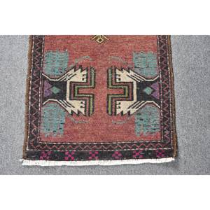 Tapis turc de 16x39 pieds, tapis patchwork tissé plat rouge et beige, décorations de salon, laine PP, support en latex - Product Image 3