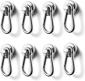 ตะขอแม่เหล็กนีโอไดเมียมแข็งแรง ทนทาน หลายขนาด พร้อมคาราไบเนอร์แบบหมุนได้ - Product Image 1