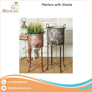 Meilleur exportateur vendant une jardinière en métal écologique Pot de fleur fabriqué en Inde Kit de décoration pour intérieur/extérieur et jardin - Product Image 2