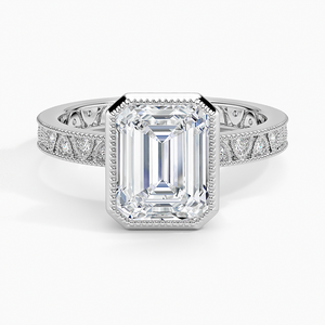 Délicate bague solitaire en argent 925 avec bague d'anniversaire de fiançailles de luxe en diamant taillé émeraude ou cadeau de mariage pour elle - Product Image 1